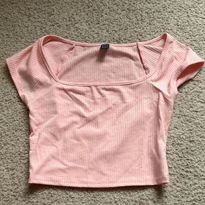 Pink Ribbed Women's Top